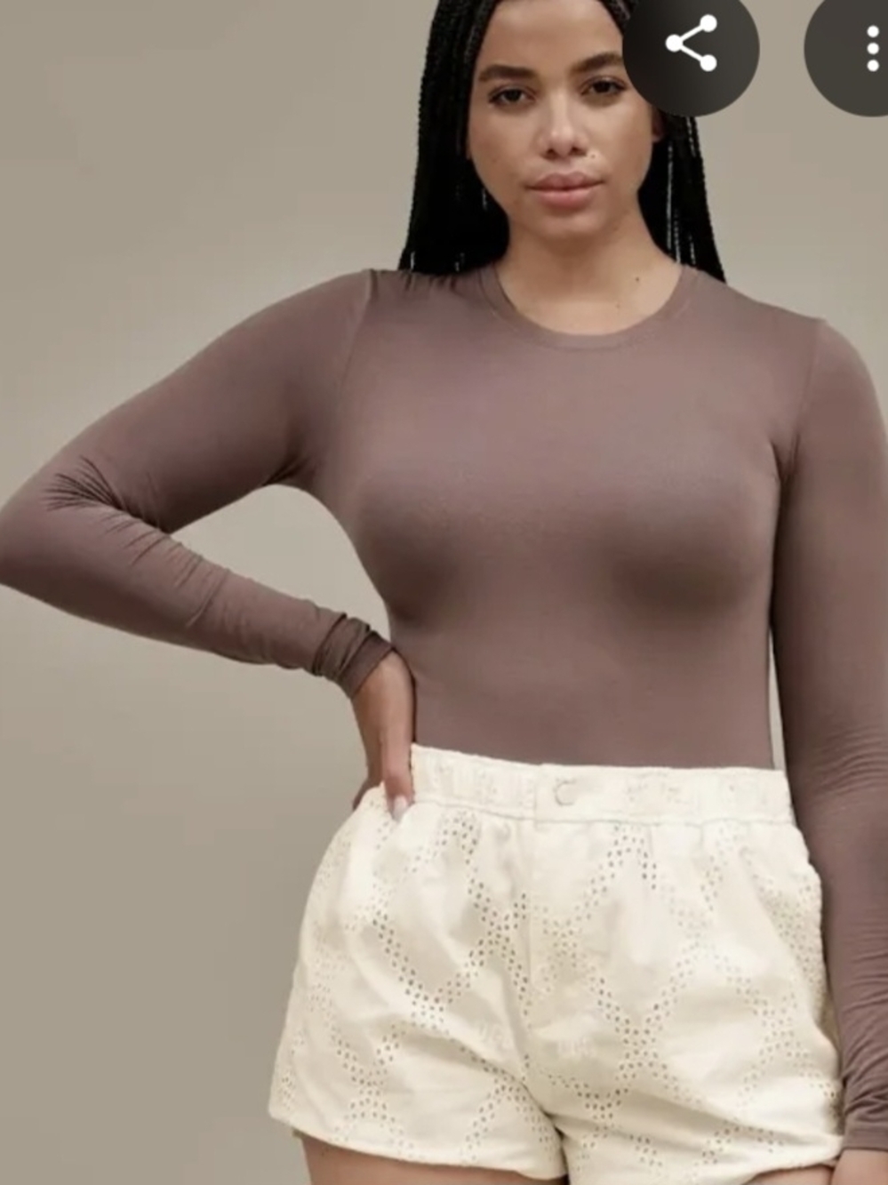 UGG !! Women's Long Sleeve Crewneck Top in Mauve Brown